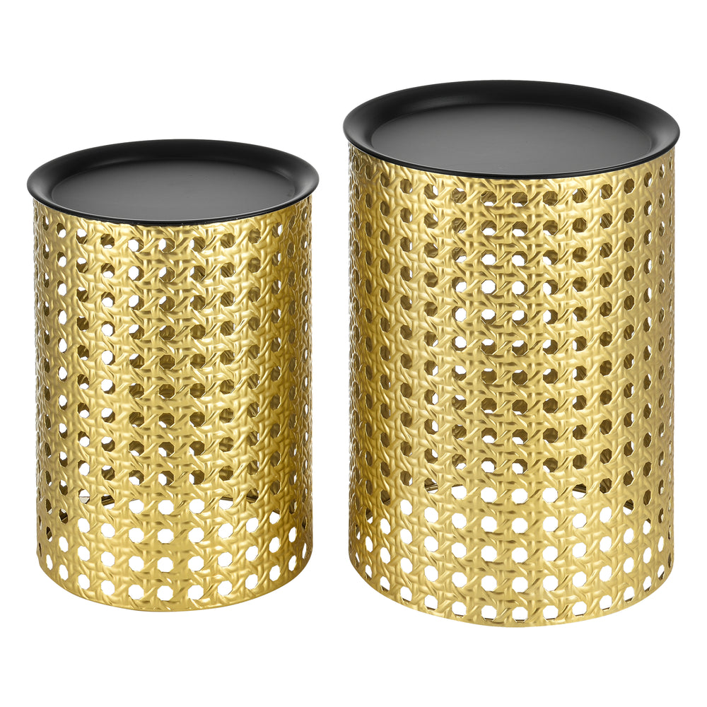 Stolik boczny Theux zestaw 2 sztuk czarny/złoty en.casa