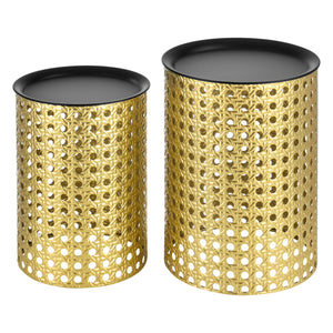 Stolik boczny Theux zestaw 2 sztuk czarny/złoty en.casa