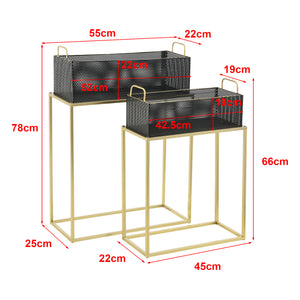 Stojak na rośliny Jurbise zestaw 2 szt. w kolorze mosiądzu/czarnym en.casa