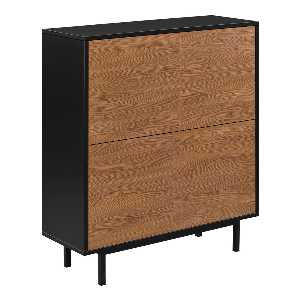 Beistellschrank Gnosjö 80x30x93cm Schwarz/Dunkler Holzton en.casa - premiumXL