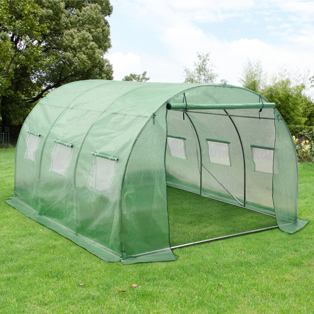 Tunel szklarniowy Dornbirn 300x300x200cm folia kratowa PE zielona [en.casa]