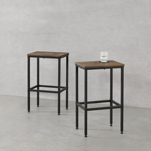 Stołek barowy Örebro zestaw 2 sztuk ciemne drewno en.casa