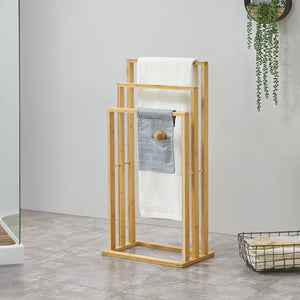 Uchwyt na ręczniki z bambusa Rana 40x24x82 cm [en.casa]