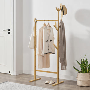 Bambusowy stojak na płaszcze Nordreisa 65x40x170cm [en.casa]