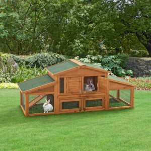 Klatka dla królików Schmitten 72x180x62cm drewno jodłowe [en.casa]