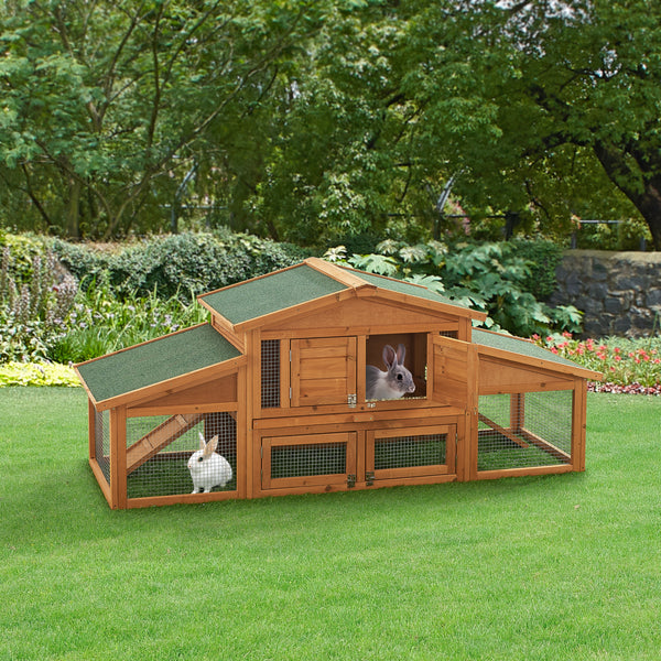 Klatka dla królików Schmitten 72x180x62cm drewno jodłowe [en.casa]