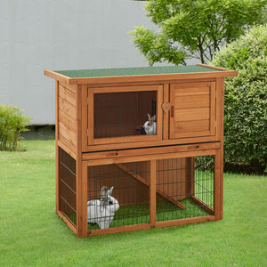 Klatka dla królików Nidda 85x91,5x45cm drewno jodłowe [en.casa]