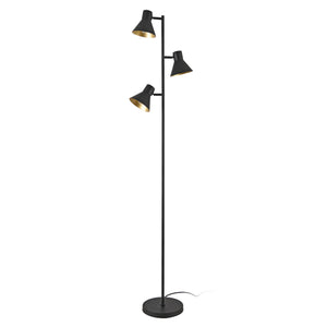 Lampa stojąca Pinntorp 3-płomienna E27 metal czarno-złoty [lux.pro]