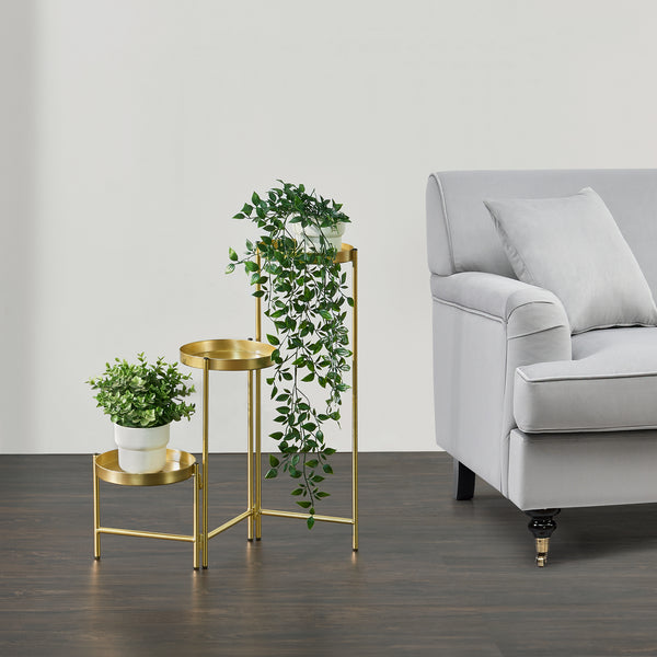 Stojak na kwiaty Kallo w kolorze mosiądzu [en.casa]