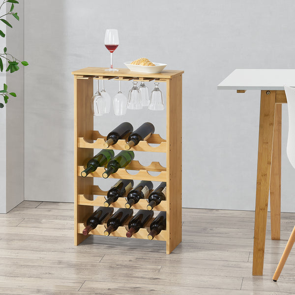 Bambusowy stojak na wino Fetlar 848 x 50 x 24 cm [en.casa]