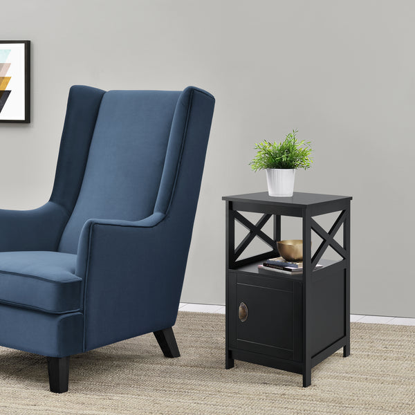 Stolik pomocniczy Utajärvi Stolik kawowy 74x40x40cm Stolik do kawy Czarny [en.casa]