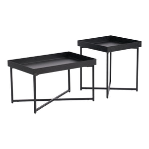 Podkładka na stół Heinola stoliki kawowe w zestawie 2 szt. stal czarna [en.casa]