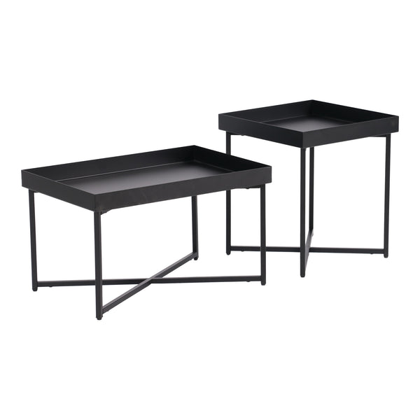 Podkładka na stół Heinola stoliki kawowe w zestawie 2 szt. stal czarna [en.casa]