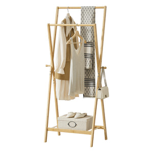 Wieszak na płaszcze Keitele 150 x 60 x 42 cm naturalny bambus [en.casa]