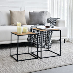 Stolik pomocniczy Grindavik w zestawie 2 sztuk, wygląd drewna [en.casa]