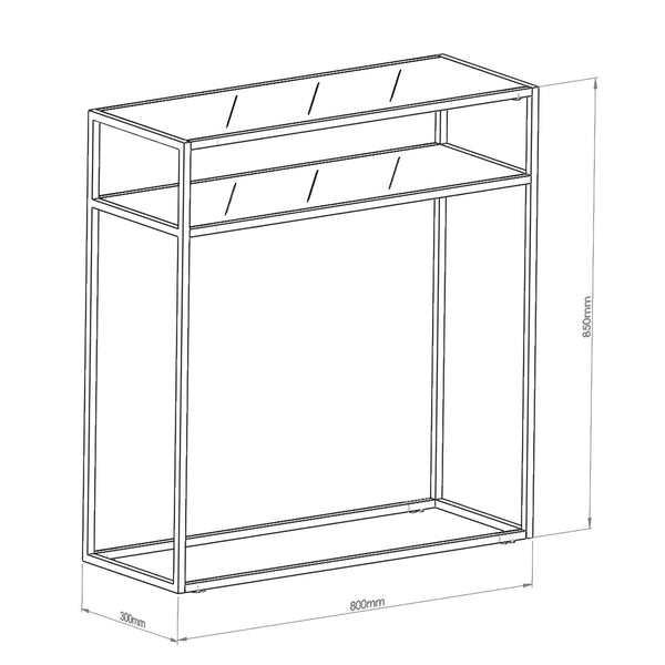 Konsola Kuhmo 85 x 80 x 30 cm czarna [en.casa]