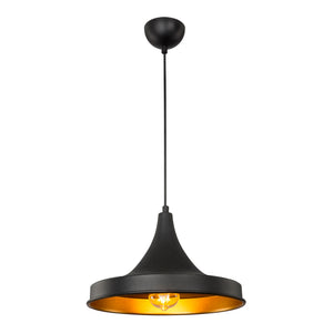 Lampa wisząca Bamber Bridge 22,5 x 32,5 cm 1-światło czarny / kolor mosiądzu [lux.pro]