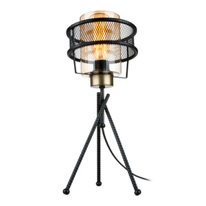 Lampa stołowa Burton E27 metal szkło czarny [lux.pro]