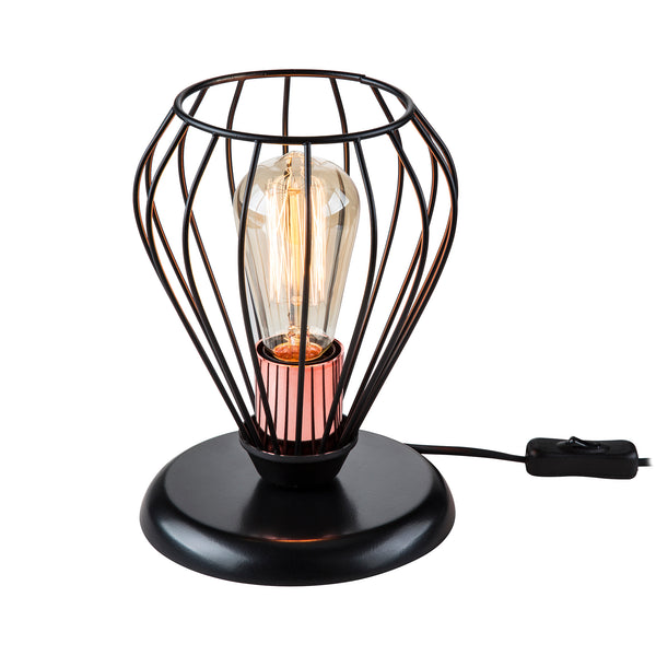 Lampa stołowa Grays E27 metal czarna / kolor miedziany [lux.pro]