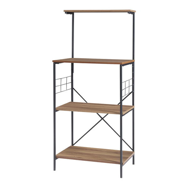 Regał stojący Billund z 4 półkami 133 x 60 x 42 cm czarny / orzech [en.casa]