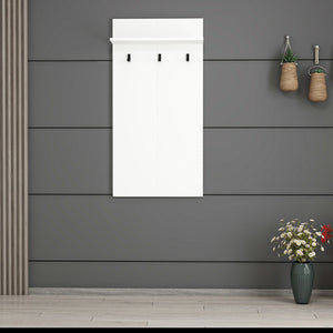 Panel do szafy Farsø z półką i 3 haczykami biały [en.casa]