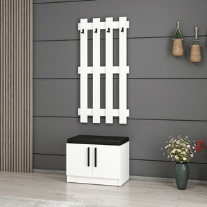 Panel do szafy z ławką na buty Farum White [en.casa]