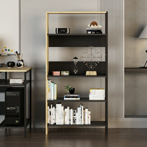 Regał Herlev z 4 półkami Artisan dąb / czarny [en.casa]