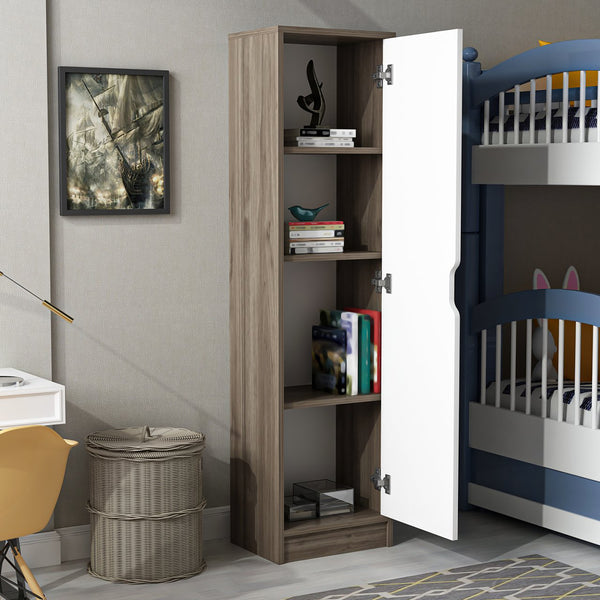 Szafa biurowa Egvad z jednymi drzwiami, wygląd orzecha / biały [en.casa]