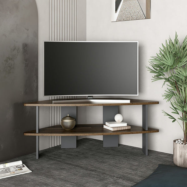 Szafka pod TV Fredensborg 45x116x40 cm stare drewno / antracyt [en.casa]