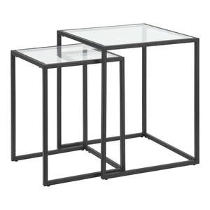 Stół do jadalni Holstebro Czarny/Przezroczysty [en.casa]