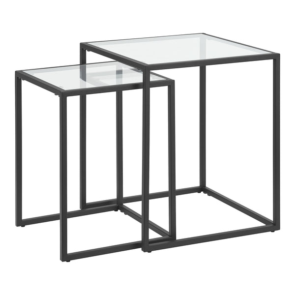 Stół do jadalni Holstebro Czarny/Przezroczysty [en.casa]