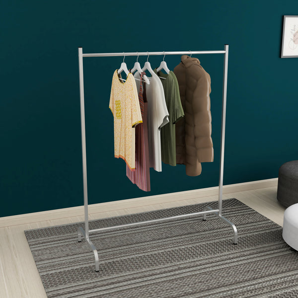 Wieszak na płaszcze Staffanstorp 137x104x48cm srebrny [en.casa]