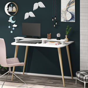 Biurko Östhammar z blatem w kolorze białym [en.casa]