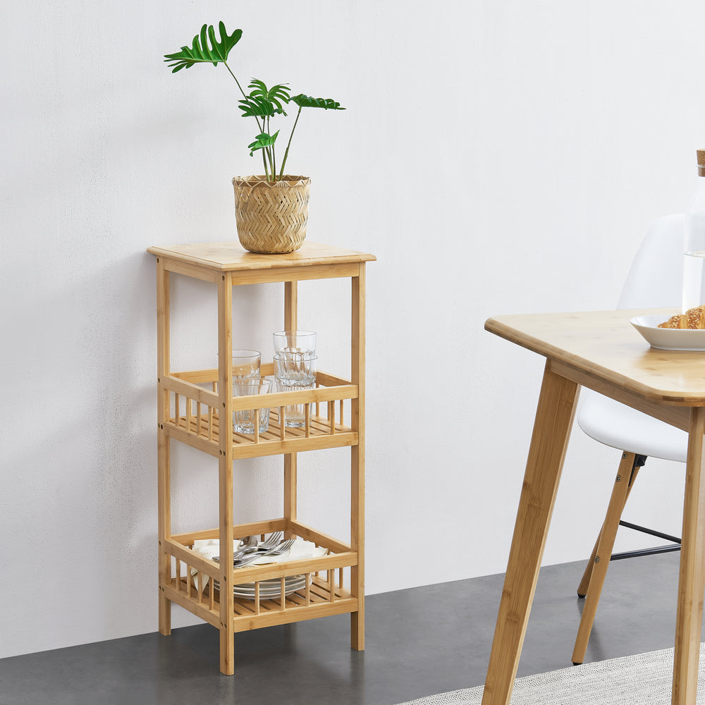 Standregal Pyhäjärvi Bambus 79x33x33 cm Natur [en.casa] - premiumXL