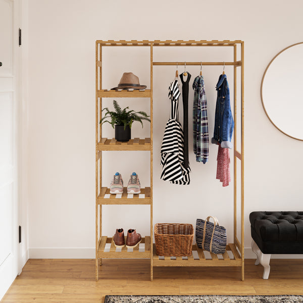 Wieszak na płaszcze Smørum 160x100x30 cm drewno sosnowe [en.casa]