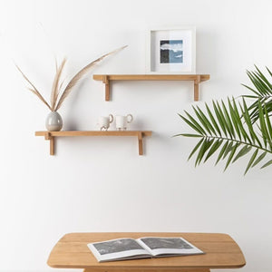 Półka ścienna Rødby zestaw 2 55x15x12 cm buk [en.casa]