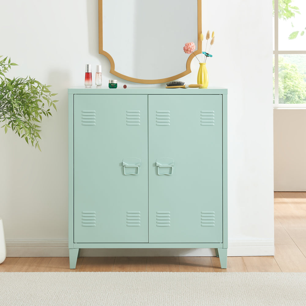 Metalowa szafka Oripää - 90x80x33cm - Pastelowa zieleń