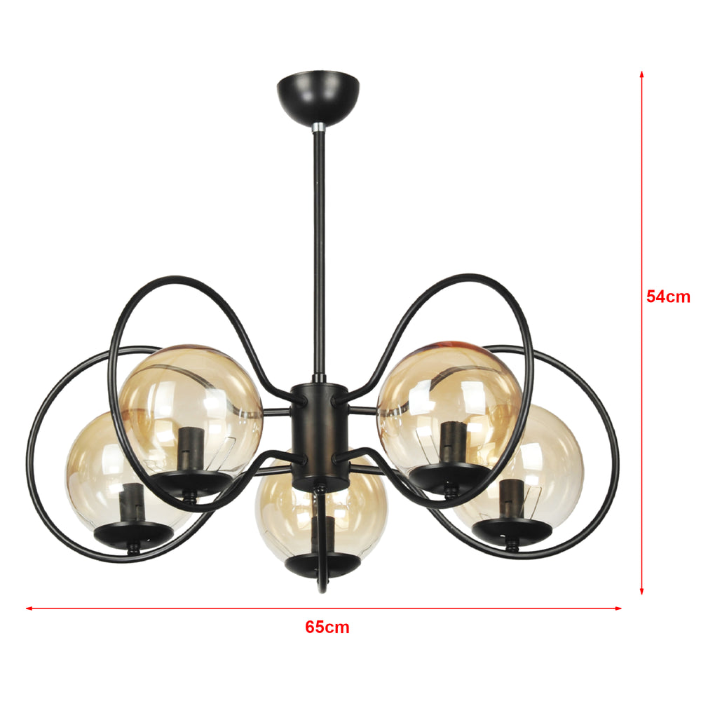 Lampa wisząca Hunstanton 5-light czarna [lux.pro]