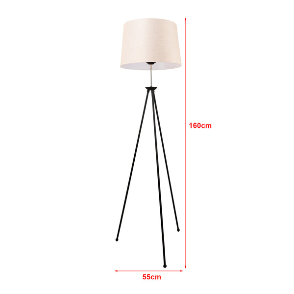 Lampa podłogowa Orpington 1 x E27 metal czarny / kremowy [lux.pro]