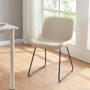 Krzesło do jadalni Kannus zestaw 2 szt. beżowe [en.casa]