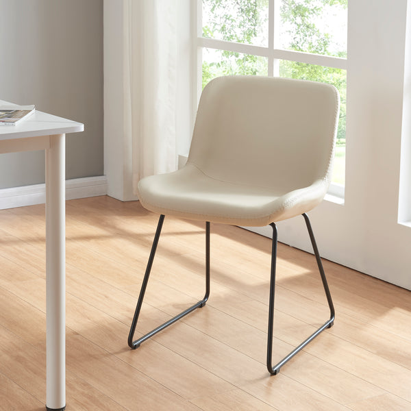 Krzesło do jadalni Kannus zestaw 2 szt. beżowe [en.casa]