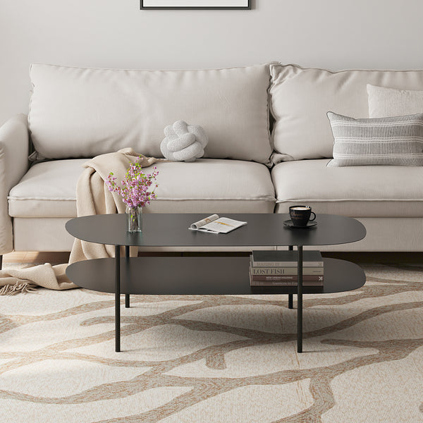 Stolik kawowy Enebakk 112x62x40,5cm czarny, matowy [en.casa]