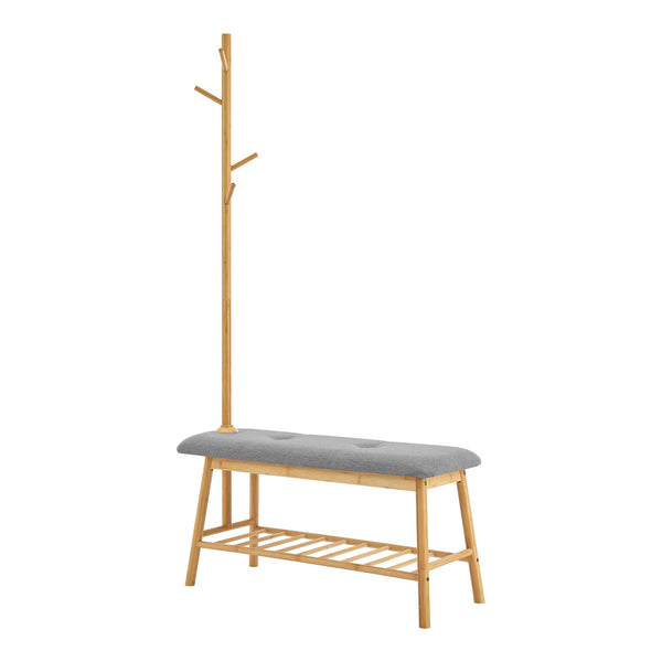 Ławka do szafy Bygland wykonana z bambusa 90x34x165cm [en.casa]