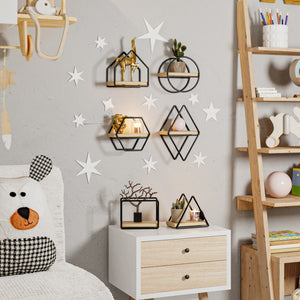 Zestaw półek ściennych Outokumpu zestaw 6 czarny/naturalny [en.casa]