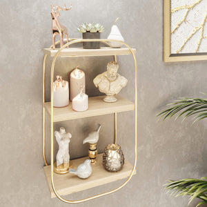 Półka ścienna Parkano 47x28x14 cm kolor złoty [en.casa]