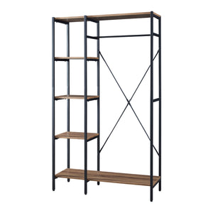 Wieszak na płaszcze Hvidovre 170x100x35 cm czarny/drewno kolory [en.casa]