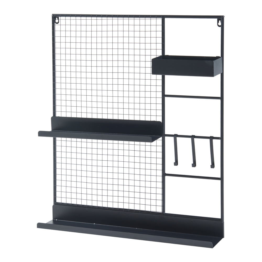 Kratownica ścienna Westre 70x60x11cm metal czarny [en.casa] - premiumXL