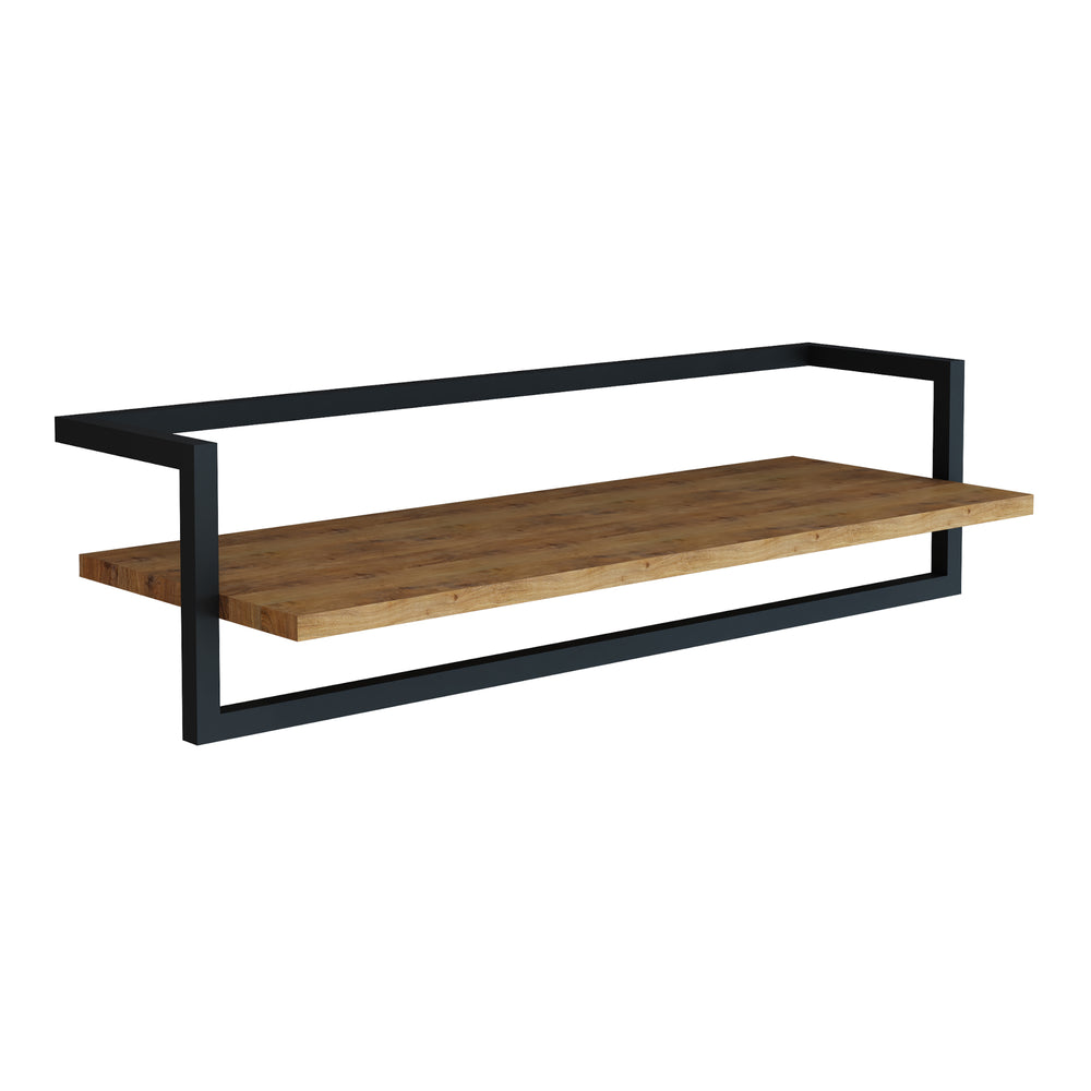 Wieszak ścienny Evje 80x30x20cm kolor drewna/czarny [en.casa] - premiumXL