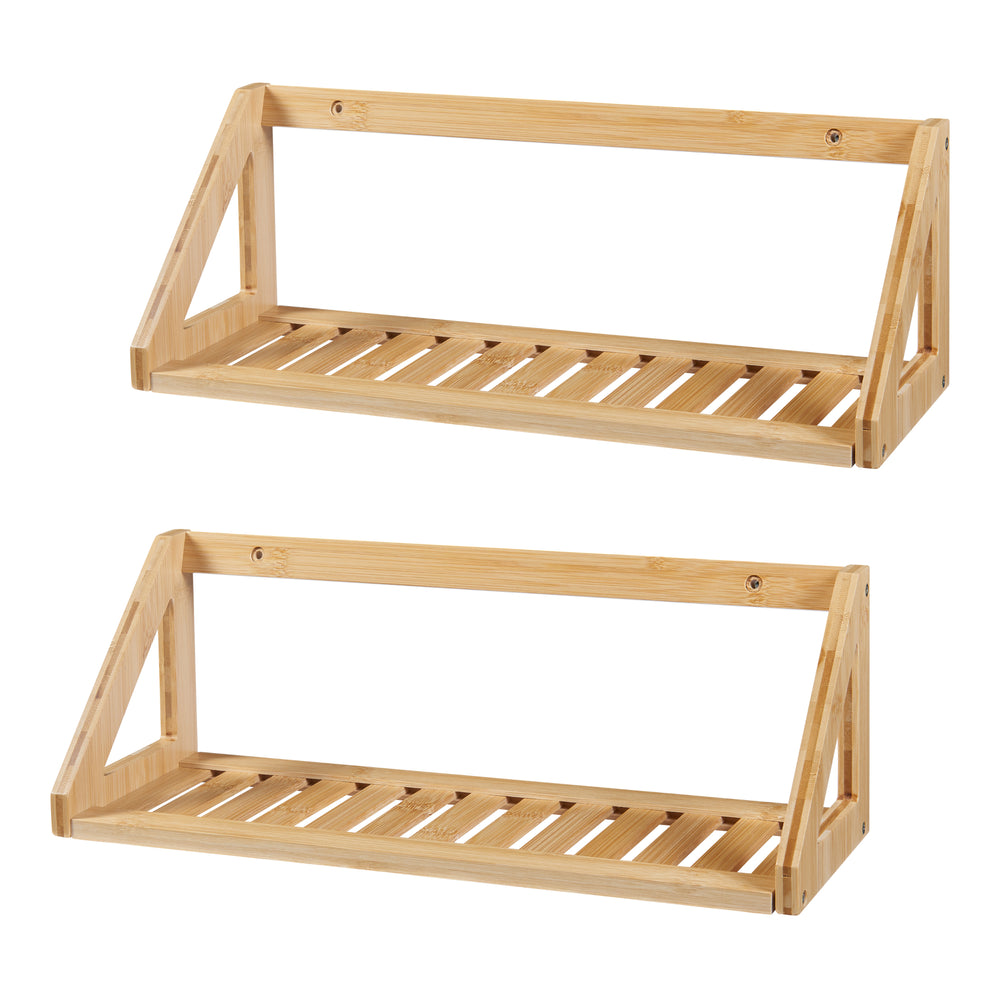 Wandregalset Gjerdrum 2er Set 43x15x15cm Bambus [en.casa] - premiumXL