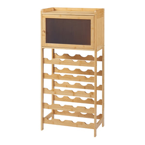 Stojak na wino Gjerstad 100x47x28cm bambus natura [en.casa]